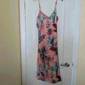 Primark  size small pink green floral slip dress